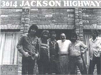 SWAMPERS-Tony Joe with the gang
          at the studio in Muscle Shoals. (Photo from tonyjoewhite.net)